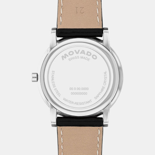 Museum Men Quartz Grey Dial Analog Leather Watch 607999