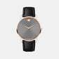 Museum Men Quartz Grey Dial Analog Leather Watch 607999