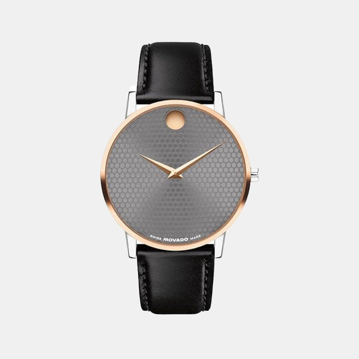 Museum Men Quartz Grey Dial Analog Leather Watch 607999