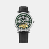 Men Automatic Green Dial Analog Leather Watch 641-L11406