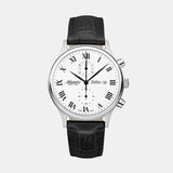 Men Quartz White Dial Chronograph Leather Watch 64452.41.18