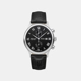Men Quartz Black Dial Chronograph Leather Watch 64452.41.68