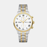 Men Quartz White Dial Chronograph Stainless Steel Watch 64457.43.18G