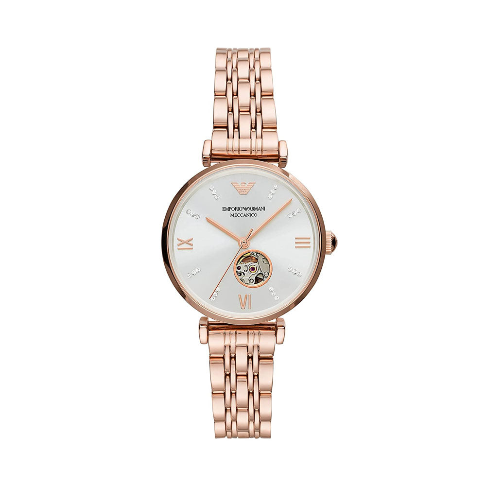 Emporio Armani Gianni T-Bar Analog Silver Dial Women's Watch-AR60023