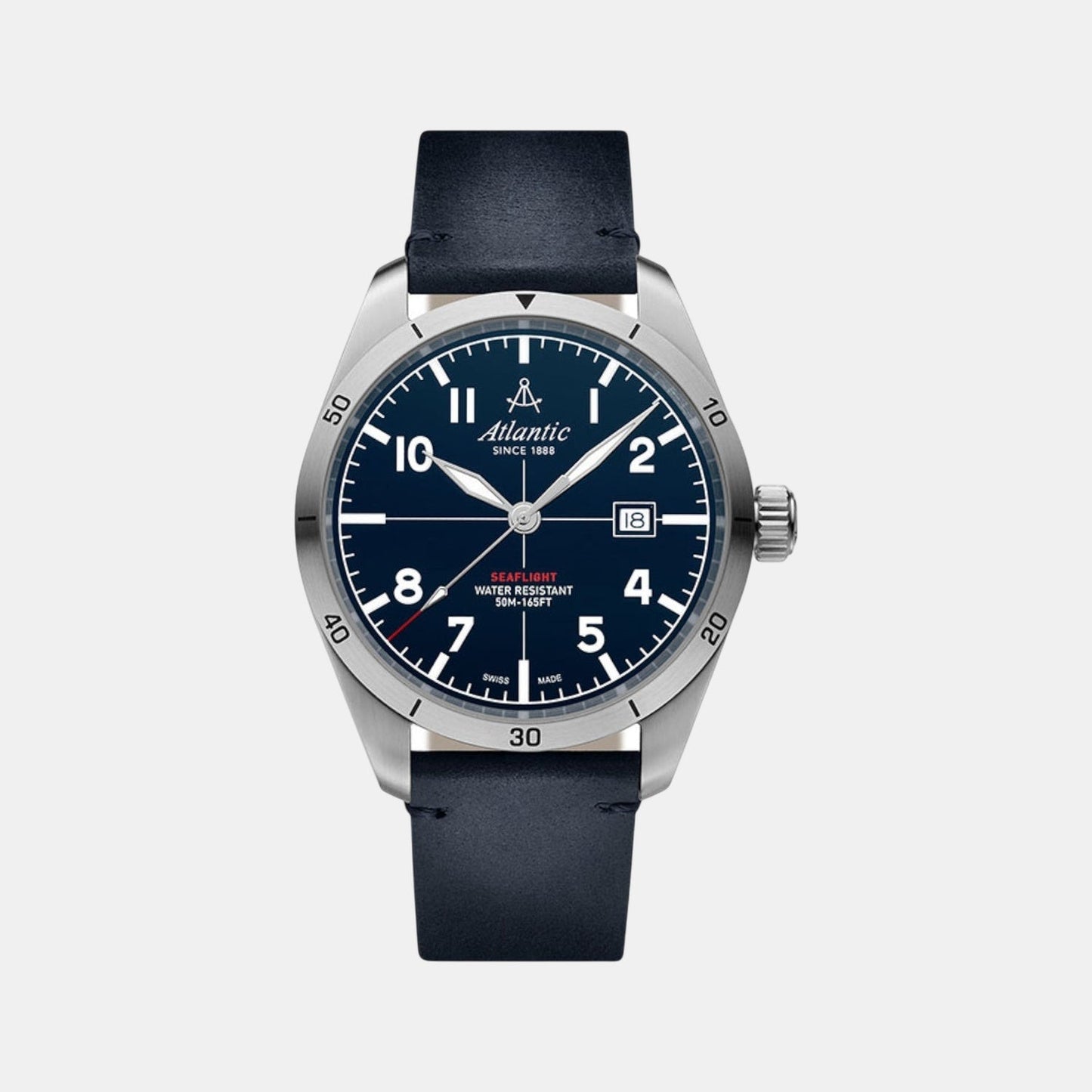 Men Quartz Blue Dial Analog Leather Watch 70351.41.55