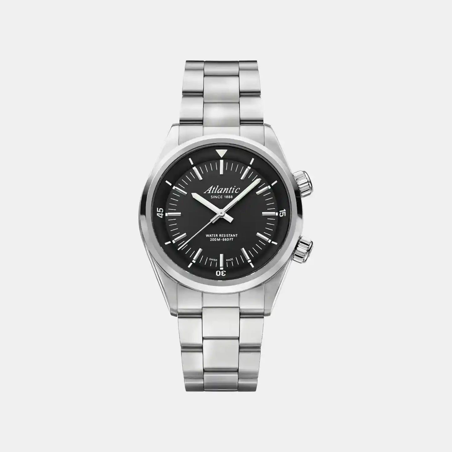 Seacloud Diver Men Quartz Black Dial Analog Metal Watch 73375.41.61