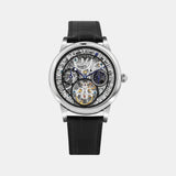 Men Automatic Transparent Dial Multi-Function Leather Watch 786-L10406