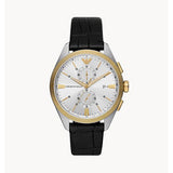 Emporio Armani Chronograph Black Leather Watch AR11498