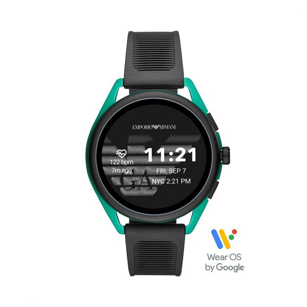 Emporio Armani Mens Matteo Black Dial Rubber Smart Watch - ART5023