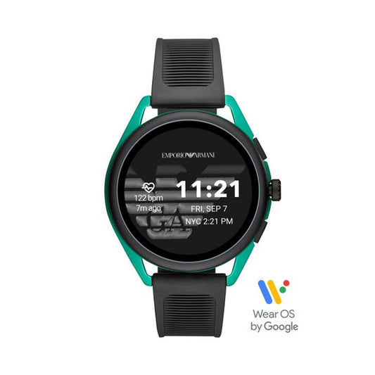 Emporio Armani Mens Matteo Black Dial Rubber Smart Watch - ART5023