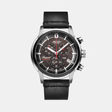 Men Quartz Grey Dial Chronograph Leather Watch 87461.42.41