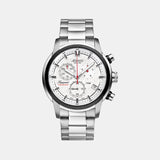 Men Quartz White Dial Chronograph Stainless Steel Watch 87466.42.21