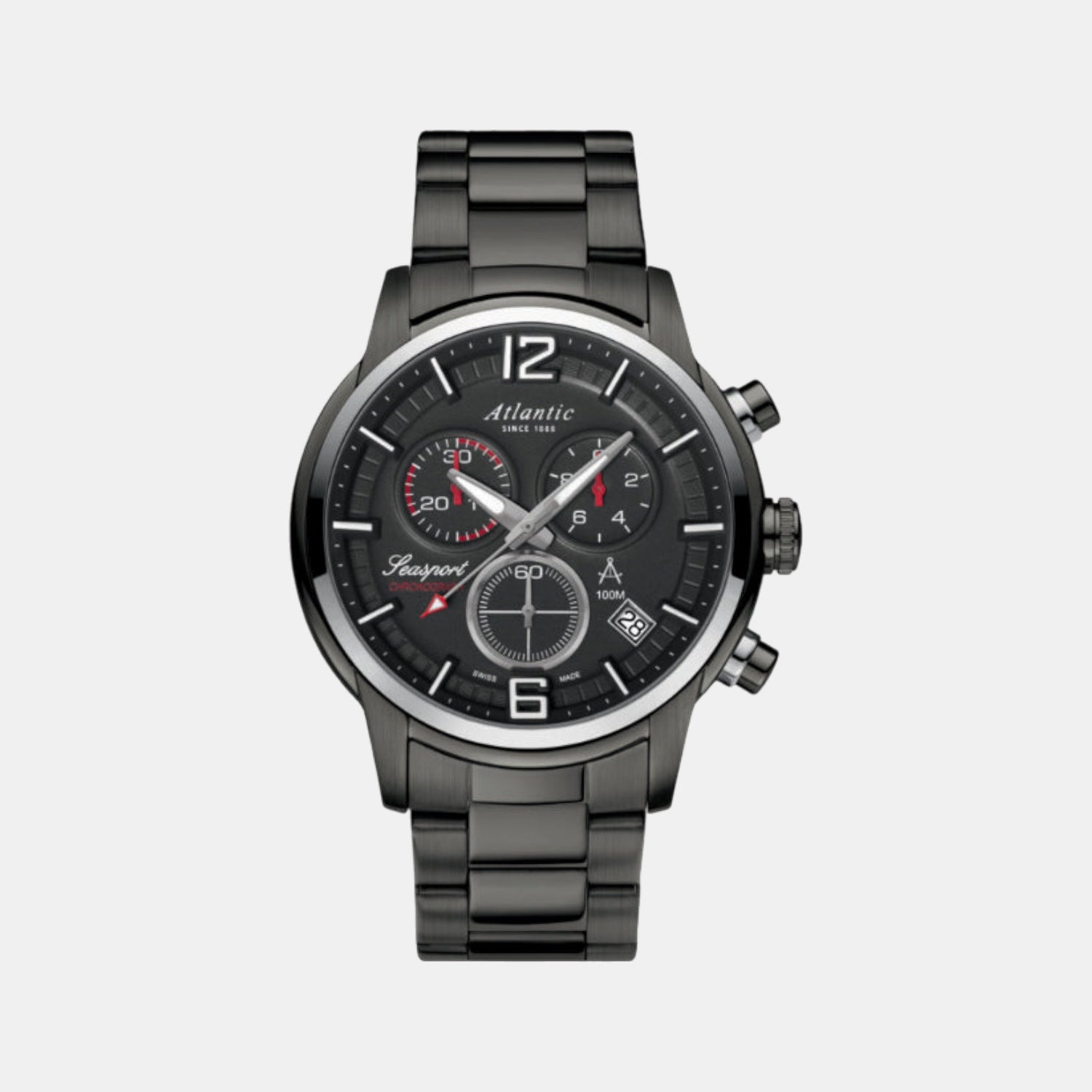 Men Quartz Grey Dial Chronograph Stainless Steel Watch 87466.46.45