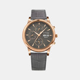 Men Automatic Grey Dial Analog Leather Watch 928-L31509