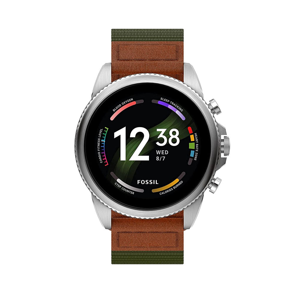 Fossil Gen 6 Smartwatch Venture Edition Olive Fabric And Leather FTW4068