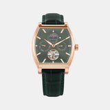Men Automatic Green Dial Analog Leather Watch 985-L31412