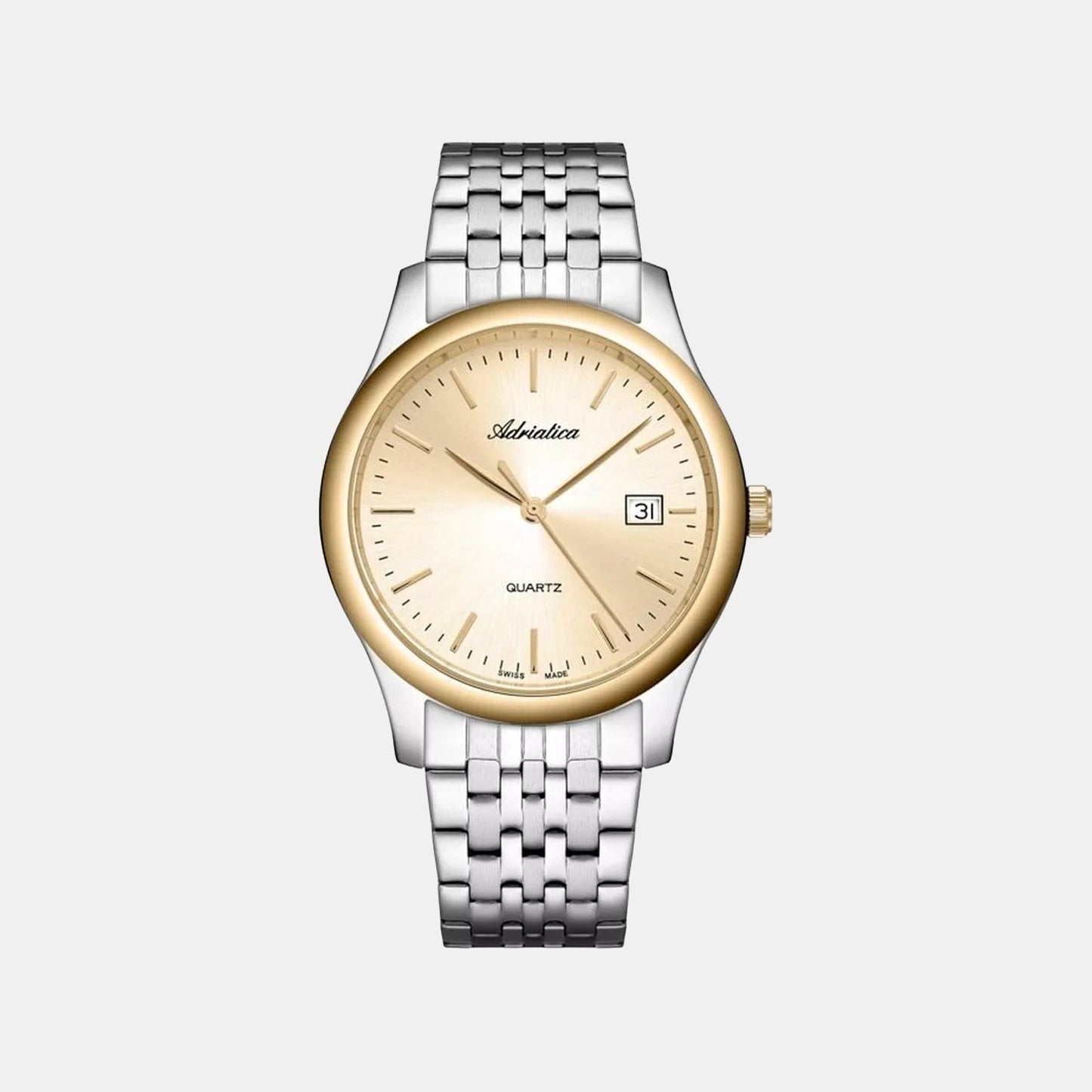 Men Quartz Champagne Dial Analog Stainless Steel Watch A1024.2111Q