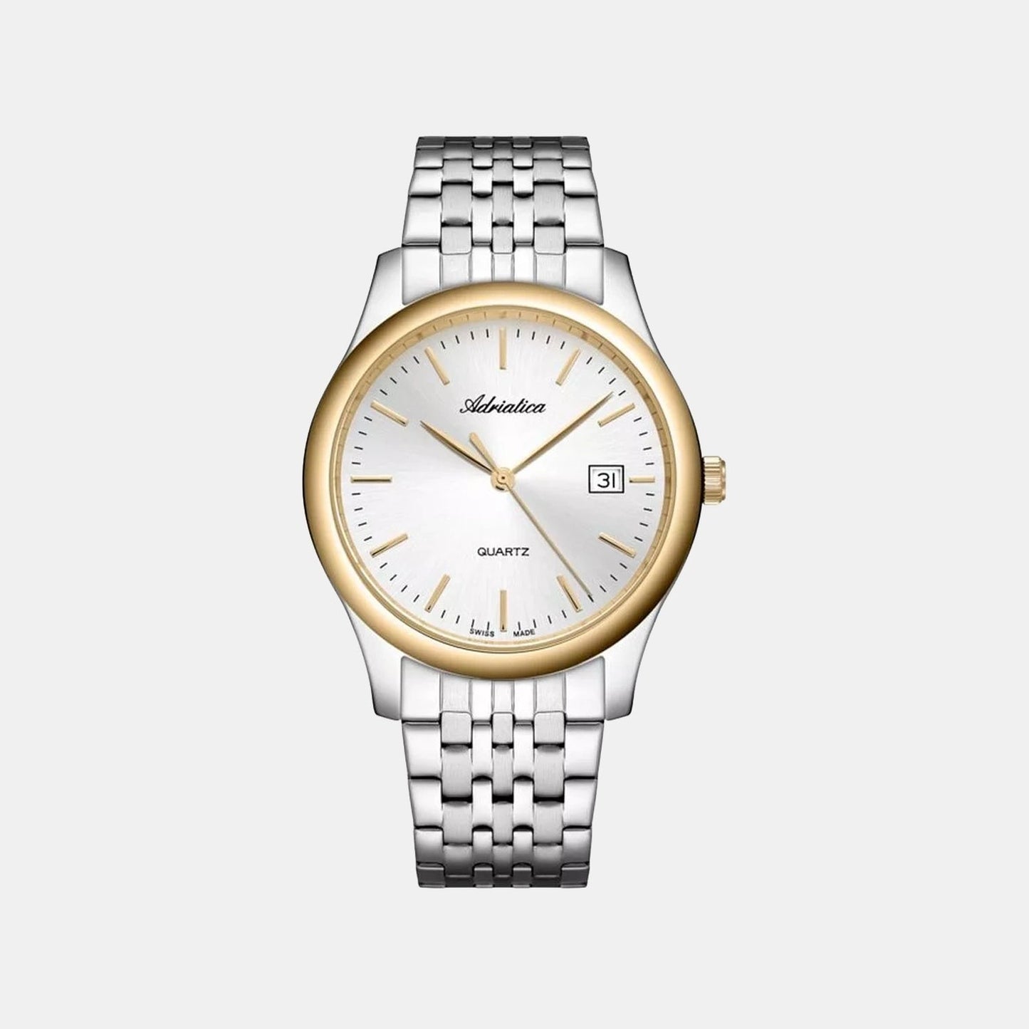 Men Quartz Silver Dial Analog Stainless Steel Watch A1024.2113Q
