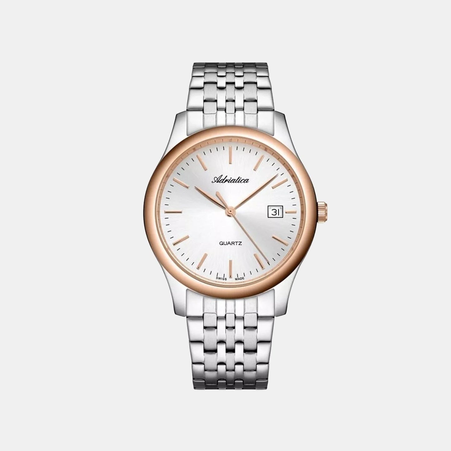 Men Quartz Silver Dial Analog Stainless Steel Watch A1024.R113Q