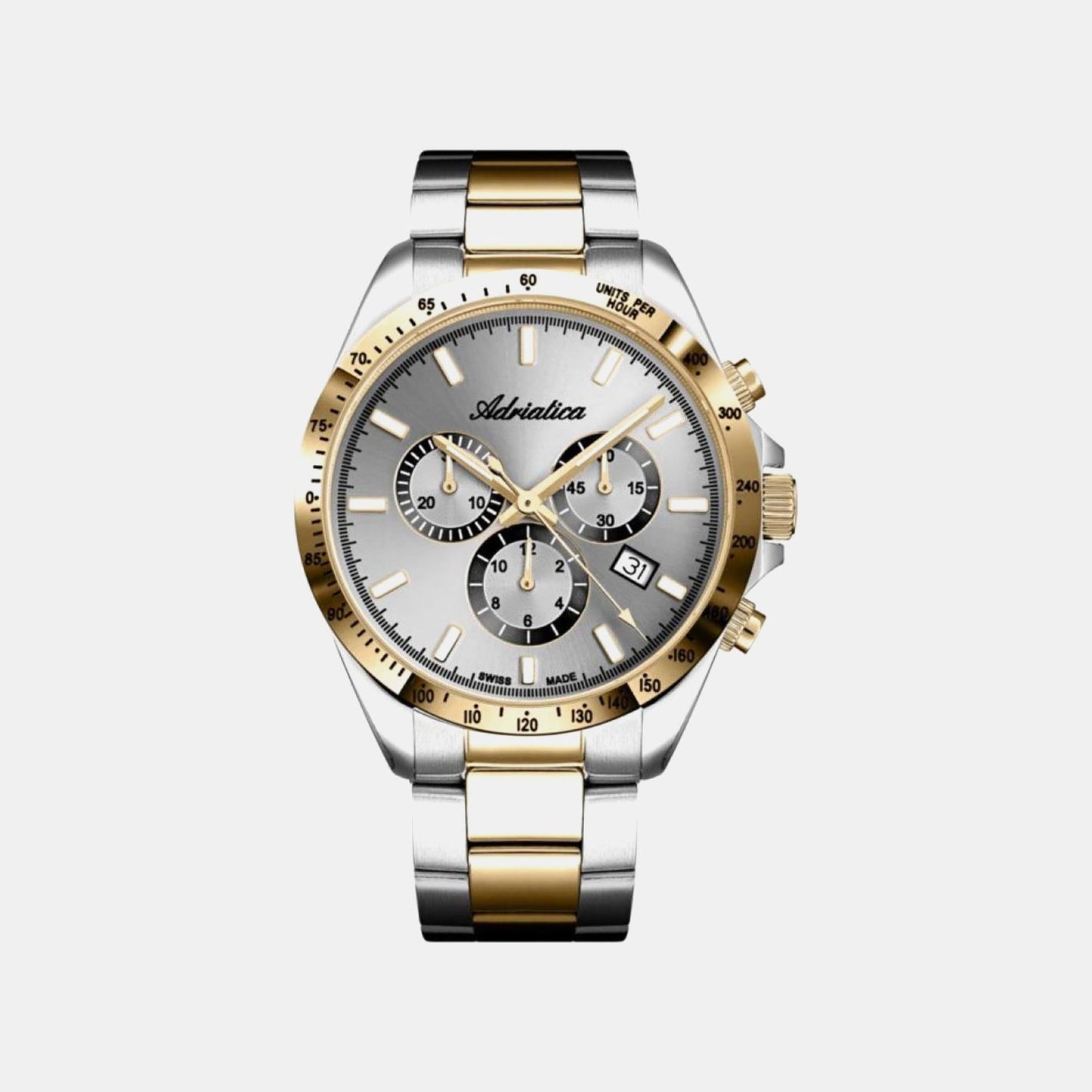 Men Quartz Grey Dial Chronograph Stainless Steel Watch A1053.2117CH