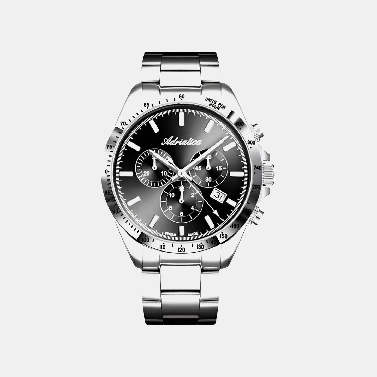 Men Quartz Black Dial Chronograph Stainless Steel Watch A1053.5114CH