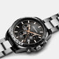 Men Quartz Black Dial Chronograph Stainless Steel Watch A1053.S1R6CH
