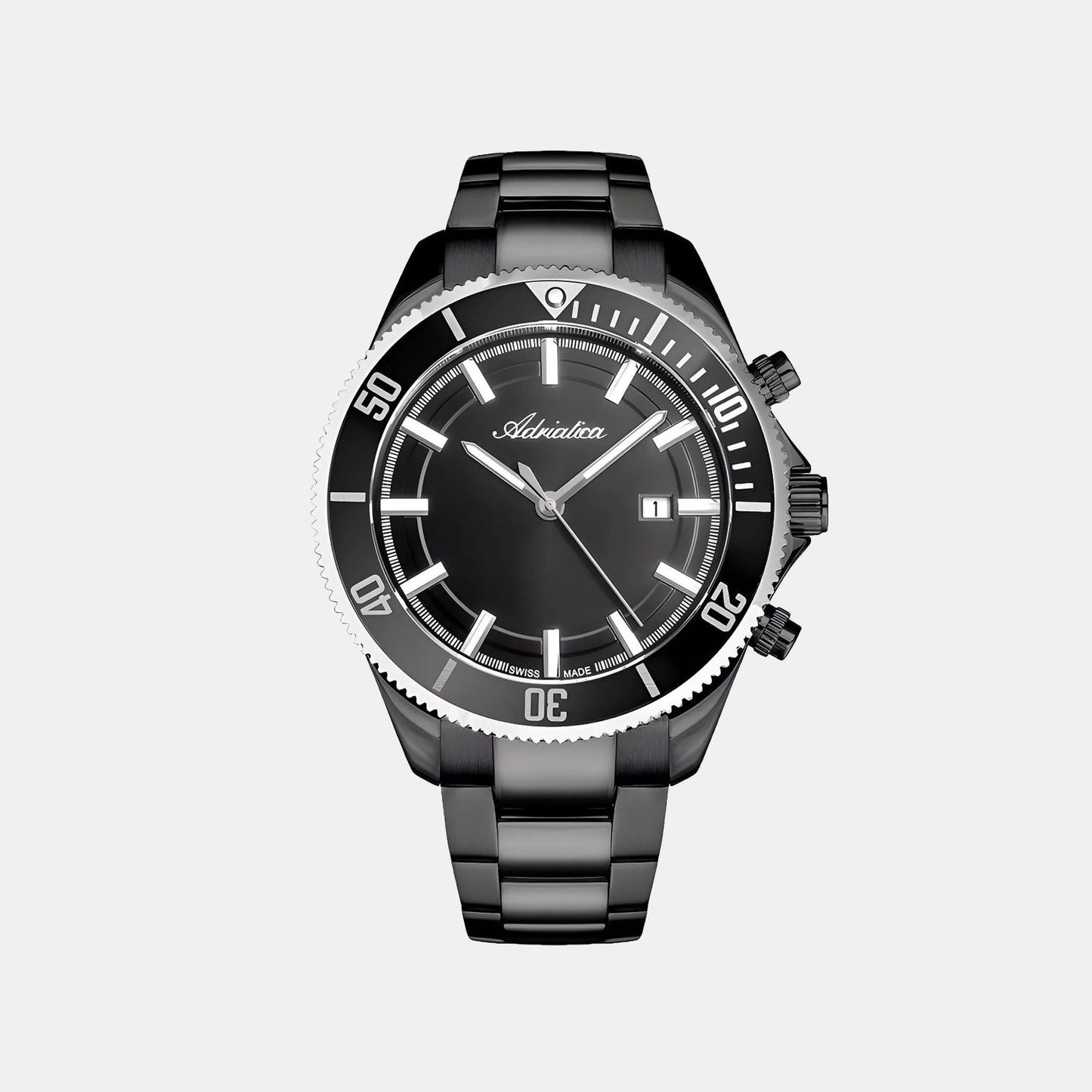 Premiere Men Quartz Black Dial Analog Stainless Steel Watch A1139.S1R6Q