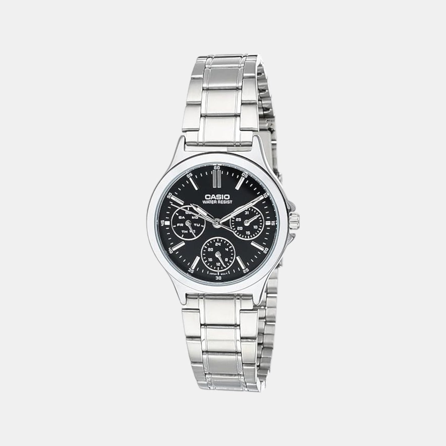 Enticer Women Quartz Black Dial Multi-Function Stainless Steel Watch A1146