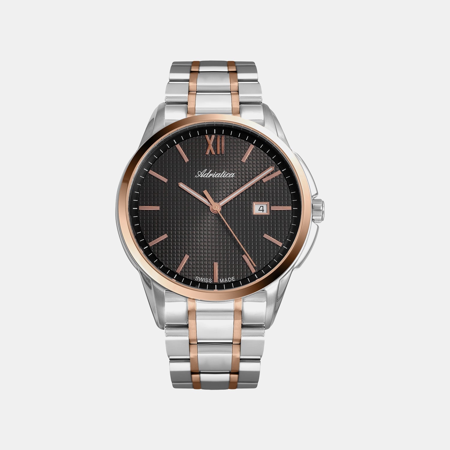Pairs Men Quartz Grey Dial Analog Stainless Steel Watch A1290.R166Q