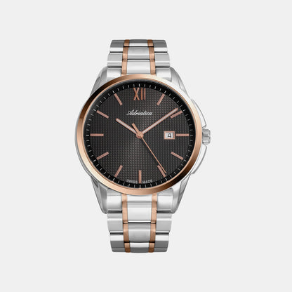 Pairs Men Quartz Grey Dial Analog Stainless Steel Watch A1290.R166Q