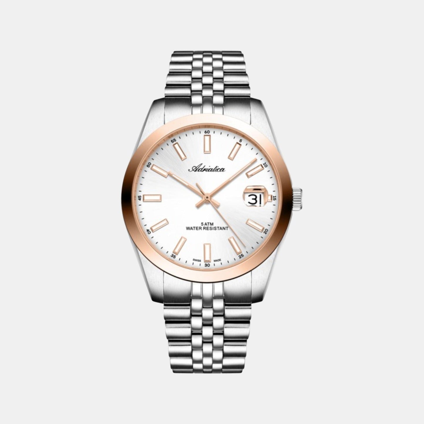Men Quartz Silver Dial Analog Stainless Steel Watch A1299.R113Q