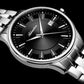 Pairs Men Quartz Black Dial Analog Stainless Steel Watch A1300.5114Q