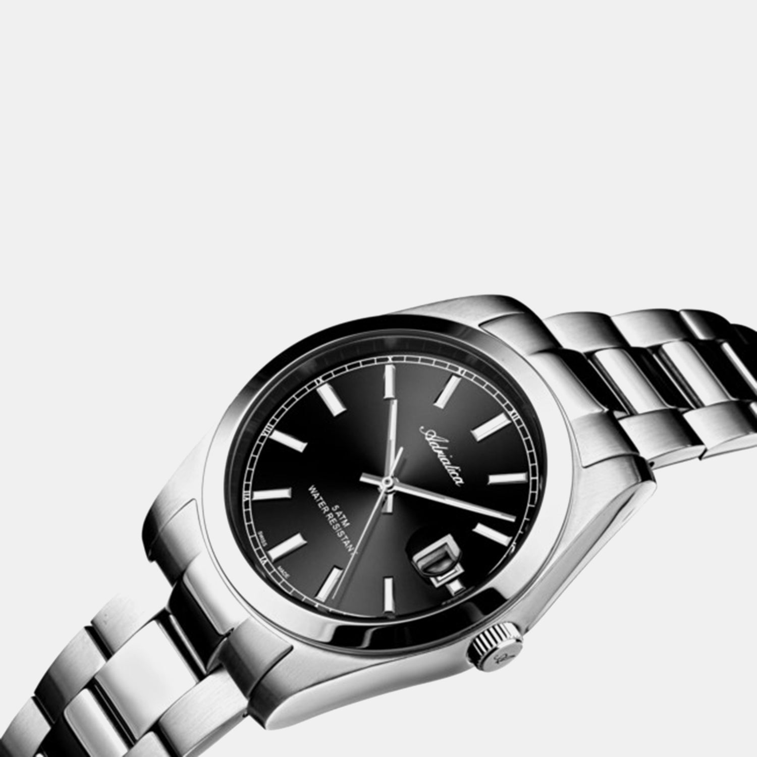 Men Quartz Black Dial Analog Stainless Steel Watch A1302.5114Q