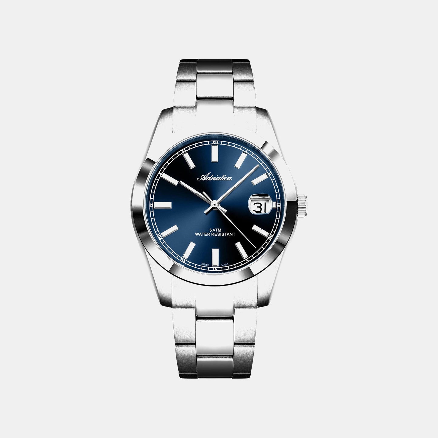 Classic Men Quartz Blue Dial Analog Stainless Steel Watch A1302.5115Q