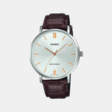 Enticer Men Quartz Silver Dial Analog Leather Watch A1618