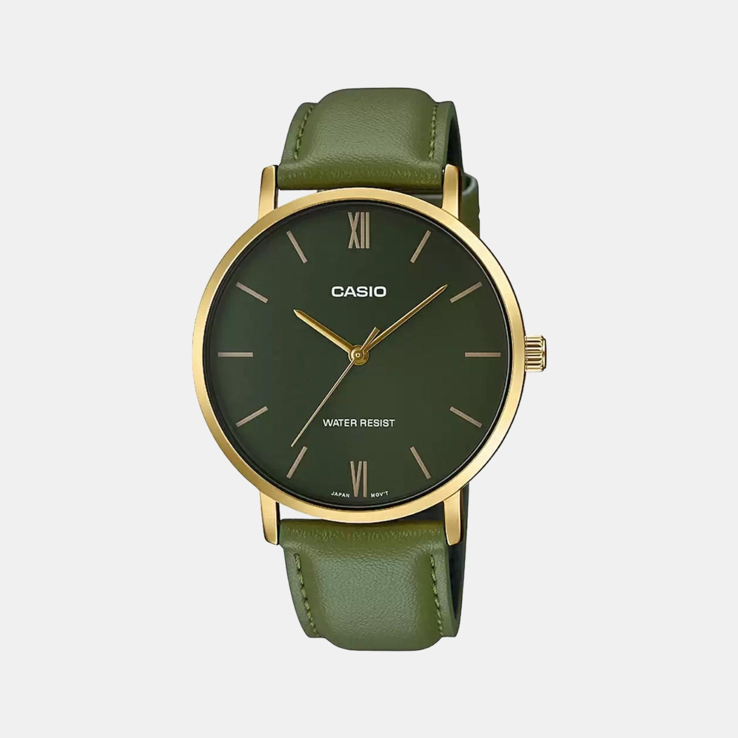Enticer Men Quartz Green Dial Analog Leather Watch A1782
