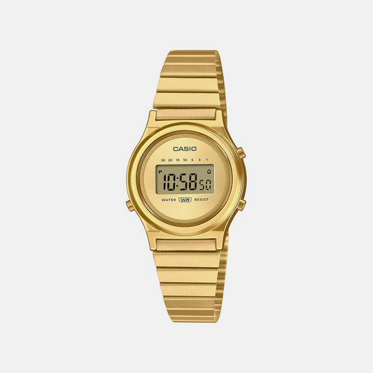Vintage Women Quartz Gold Dial Digital Stainless Steel Watch A2233