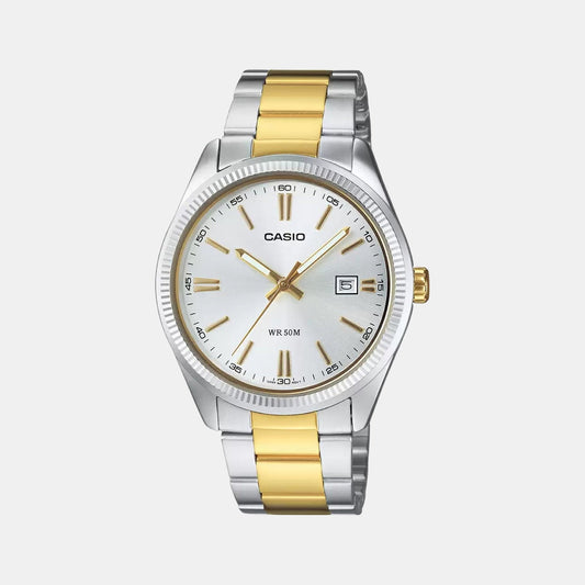 Enticer Men Quartz Silver Dial Analog Stainless Steel Watch A2370 - Casio watch