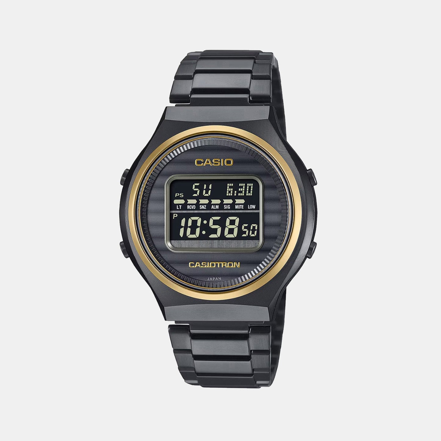 Enticer Men Quartz Black Dial Digital Stainless Steel Watch A2380