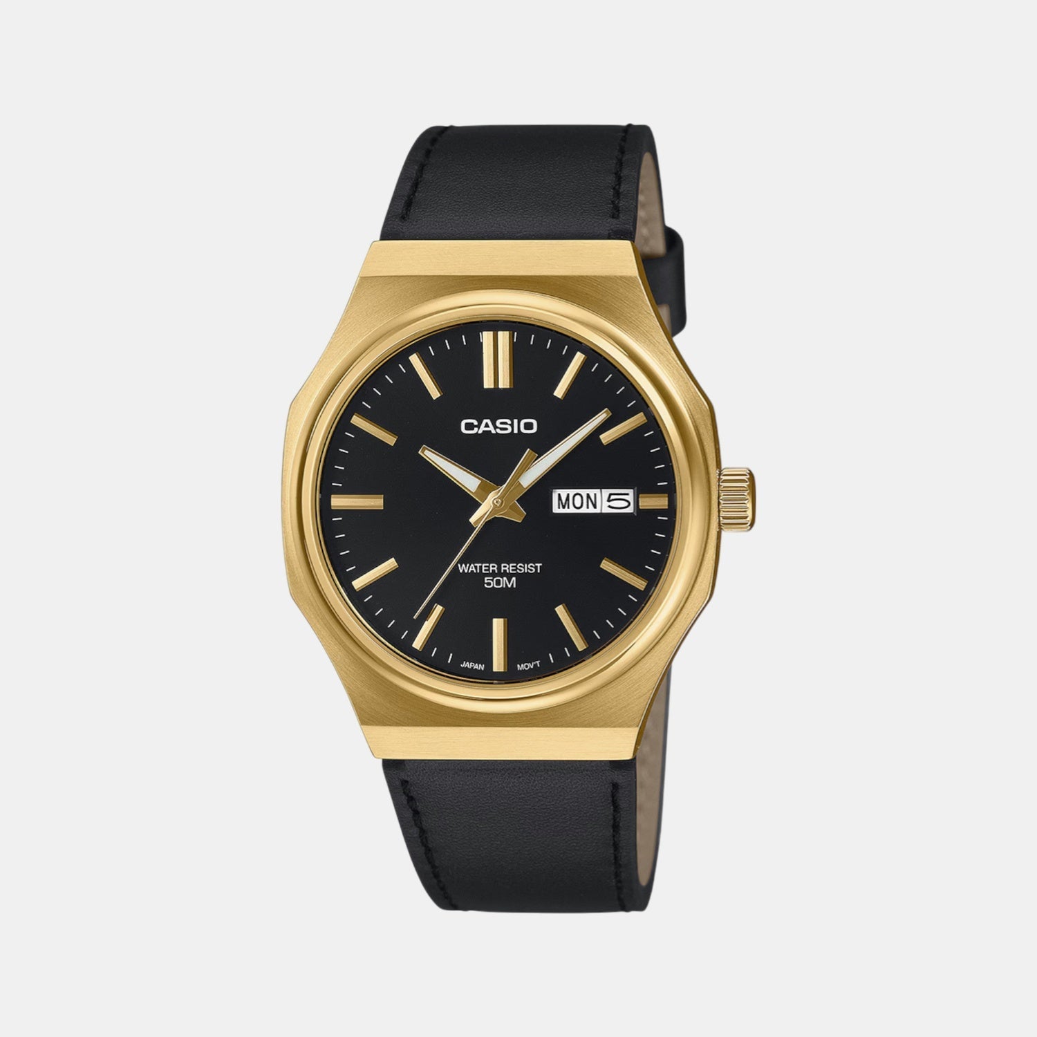 Enticer Men Quartz Black Dial Analog Leather Watch A2420