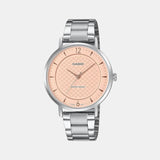 Enticer Women Quartz Pink Dial Analog Stainless Steel Watch A2430