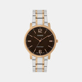 Enticer Men Quartz Brown Dial Analog Stainless Steel Watch A2435