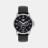 Enticer Men Quartz Black Dial Analog Leather Watch A2454