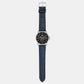 Men Quartz Blue Dial Multi-Function Leather Watch A2455