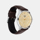 Enticer Men Quartz Champagne Dial Multi-Function Leather Watch A2457