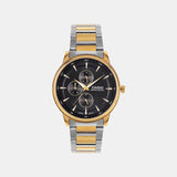 Men Quartz Black Dial Analog Stainless Steel Watch A2459