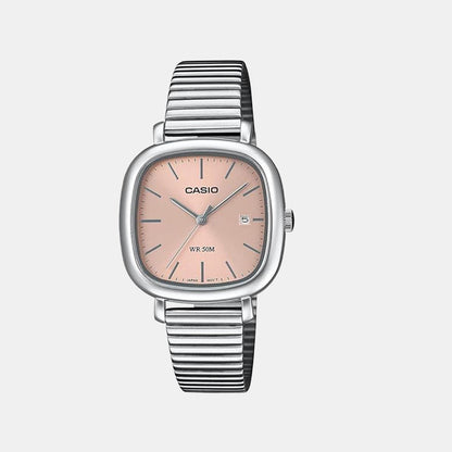 Enticer Women Quartz Peach Dial Analog Stainless Steel Watch A2463