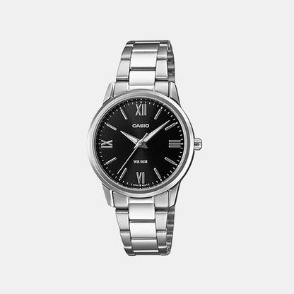 Enticer Women Quartz Black Dial Analog Stainless Steel Watch A2475