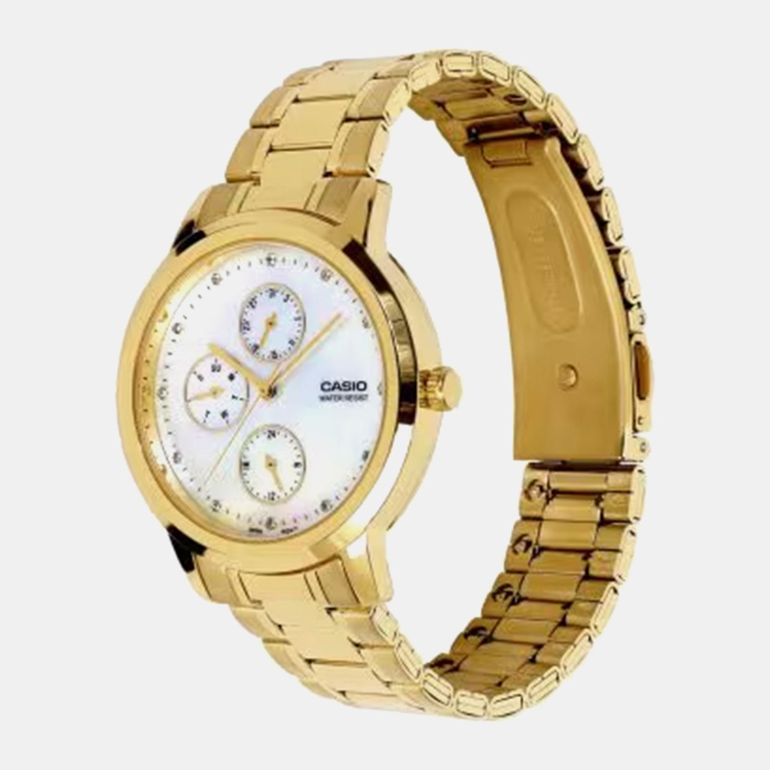 Women Quartz White Dial Analog Stainless Steel Watch A2494