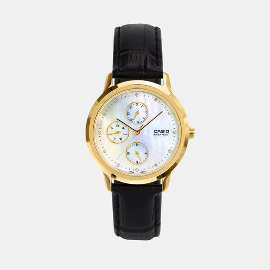 LTP Women Quartz White Dial Analog Leather Watch A2495